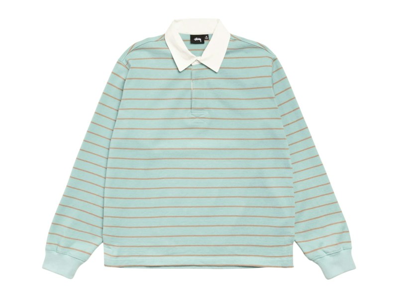 Stussy Pin Striped Rugby Blauw