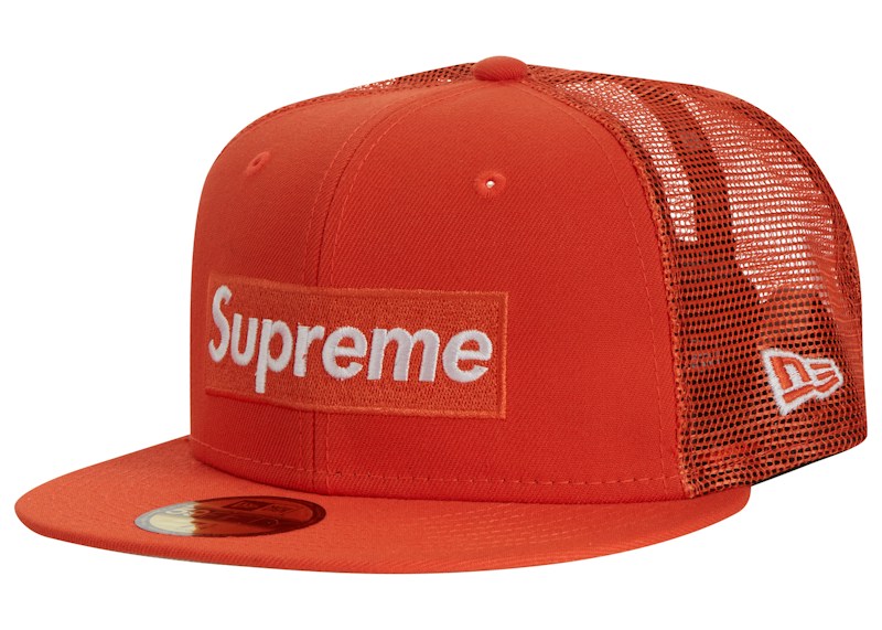 Supreme Box Logo Mesh Back New Era Hat Oranje
