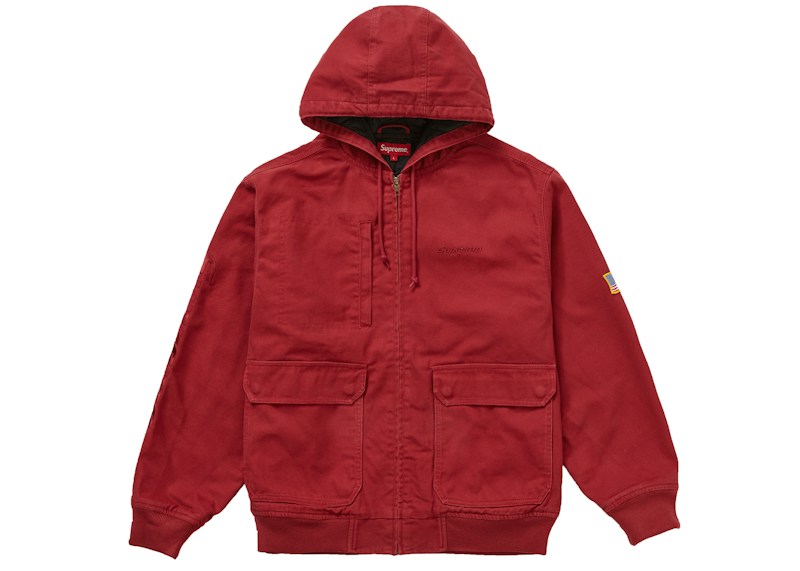 Supreme Canvas Hooded Work Jacket Rood