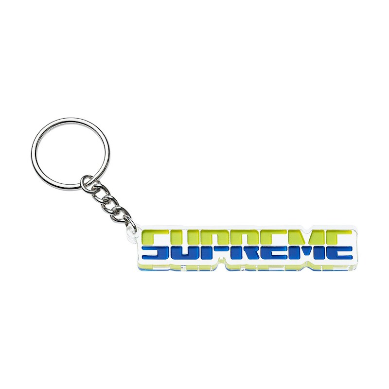 Supreme Embossed Keychain Bright Groen