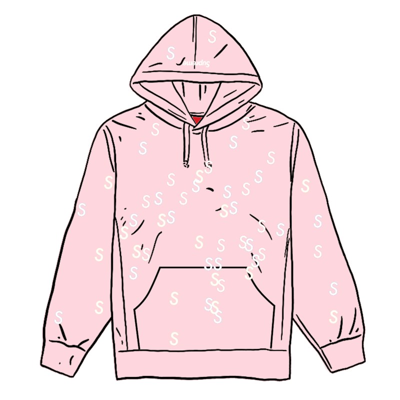 Supreme Embroidered Hooded Sweatshirt Light Roze