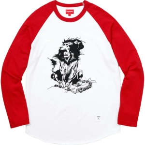 Supreme Lion Raglan Baseball Top Rood
