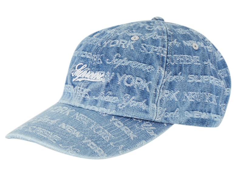 Supreme Multi Type Jacquard 6-Panel Blauw
