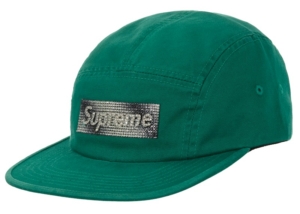 Supreme Rhinestone Label Camp Cap Groen