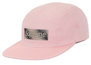 Supreme Rhinestone Label Camp Cap Roze