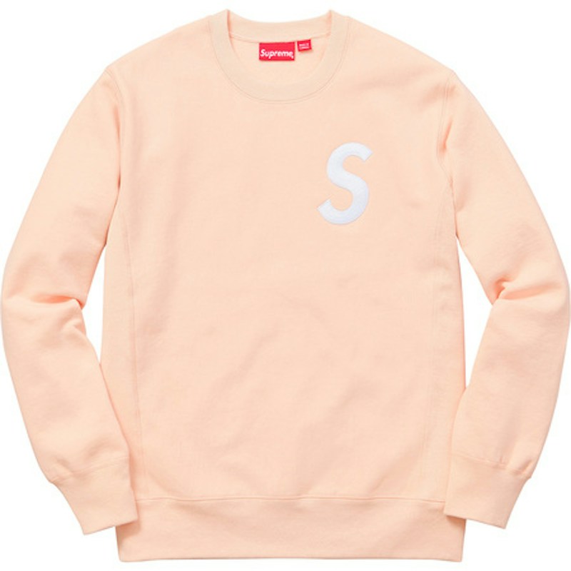 Supreme S Logo Crewneck Peach