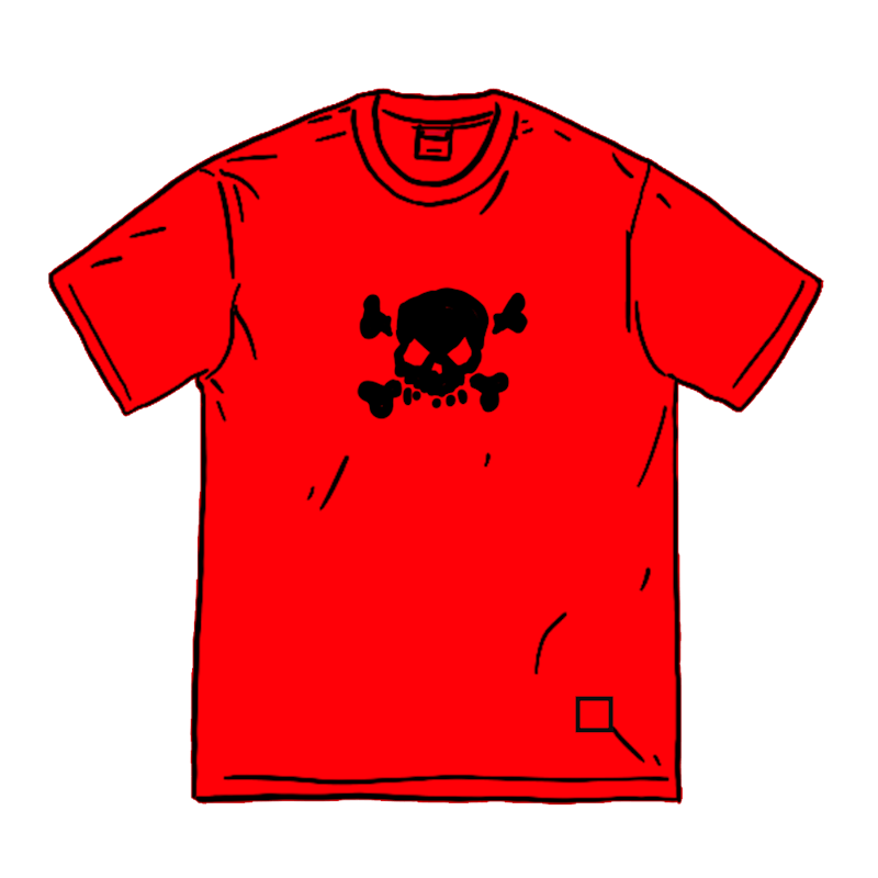 Supreme Skull S/S Top Rood