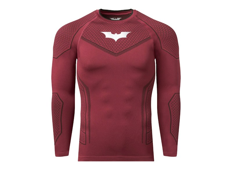 YoungLA x Batman Compression /S Tee Burgundy Rood