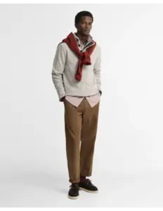 Barbour Essential Patch Half Zip Knitted Jumper Grijs