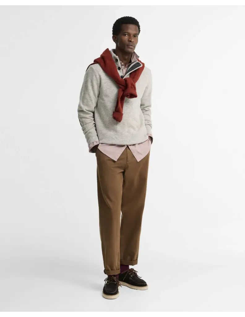 Barbour Essential Patch Half Zip Knitted Jumper Grijs