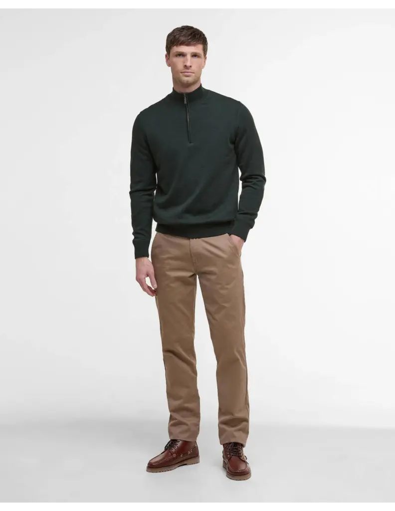 Barbour Gamlin Half Zip Knitted Jumper Olijf