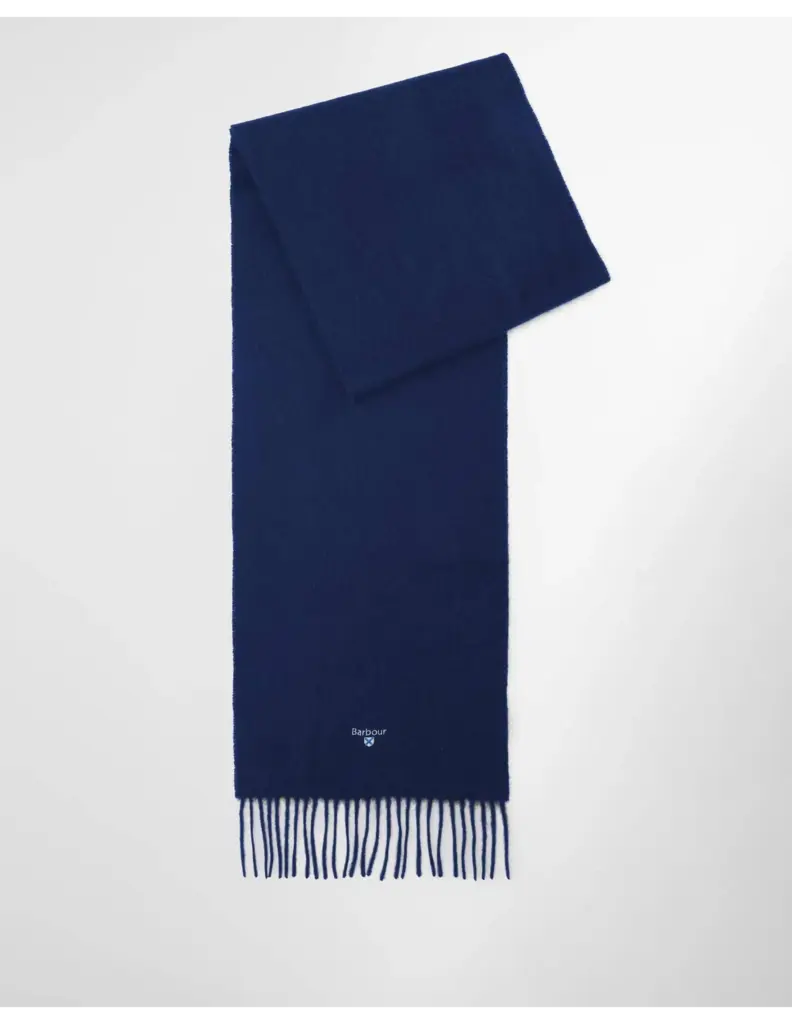 Barbour Plain Lambswool Scarf Blauw