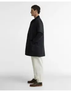 Barbour Waxed Mac Marineblauw