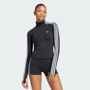 ESSENTIALS 3 STRIPES POLYESTER TRACKTOP Zwart